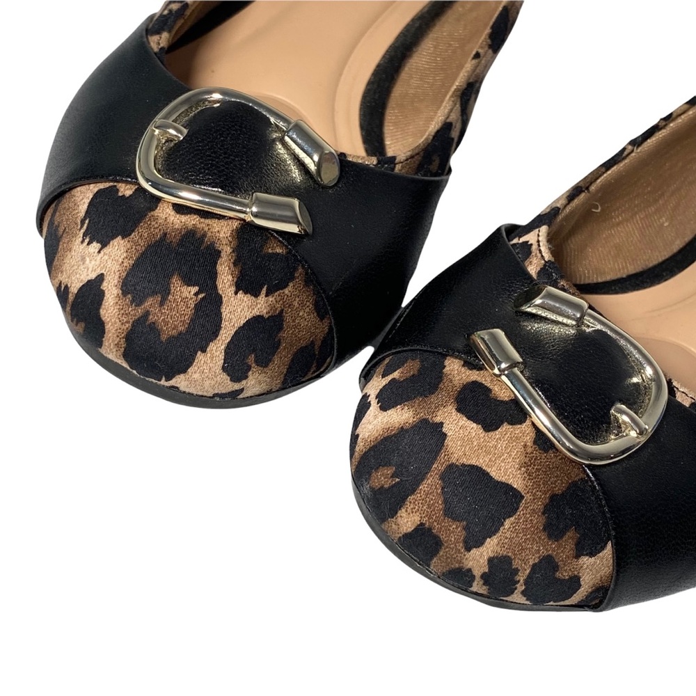 Abella Loafer 9.5 Sandal Flat FINA Cheetah Print w/ Buckle - Picture 4 of 10